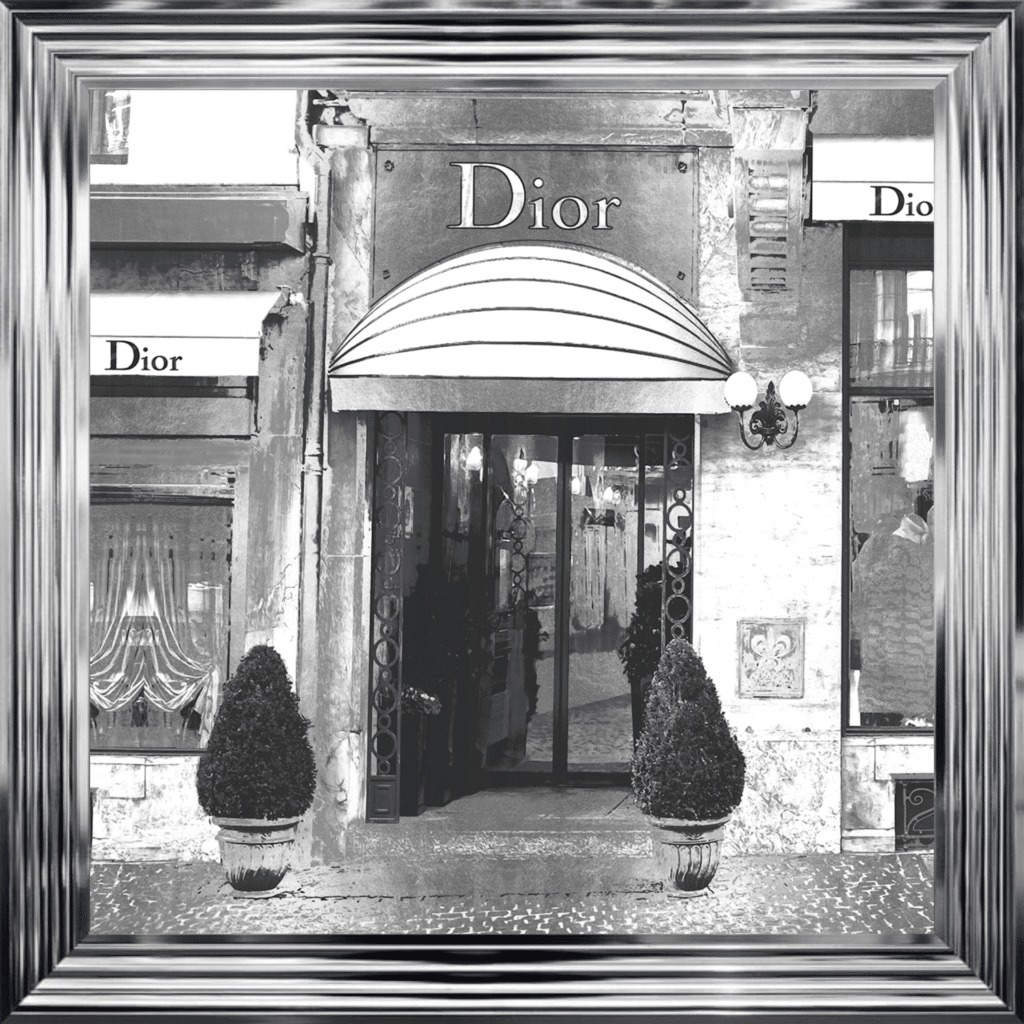 Dior Shop Front with Silver Background - Wall Art
