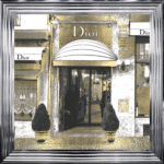 Dior Shop Front with Gold Background - Wall Art