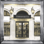 Tiffany & Co Shop Front with Gold Background - Wall Art