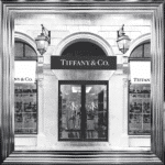 Tiffany & Co Shop Front with Silver Background - Wall Art