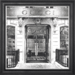 Gucci Shop Front with Silver Background - Wall Art
