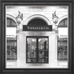 Tiffany & Co Shop Front with Silver Background - Wall Art
