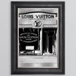 Louis Vuitton shop Front with Silver Background - Wall Art