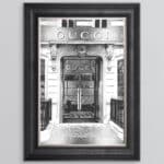 Gucci shop Front with Silver Background - Wall Art