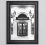 Tiffany & Co Shop Front with Silver Background - Wall Art