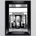 Hermes shop Front with Silver Background - Wall Art