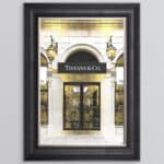 Tiffany & Co Shop Front with Gold Background - Wall Art