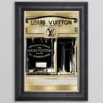 Louis Vuitton shop Front with Gold Background - Wall Art - Image 4