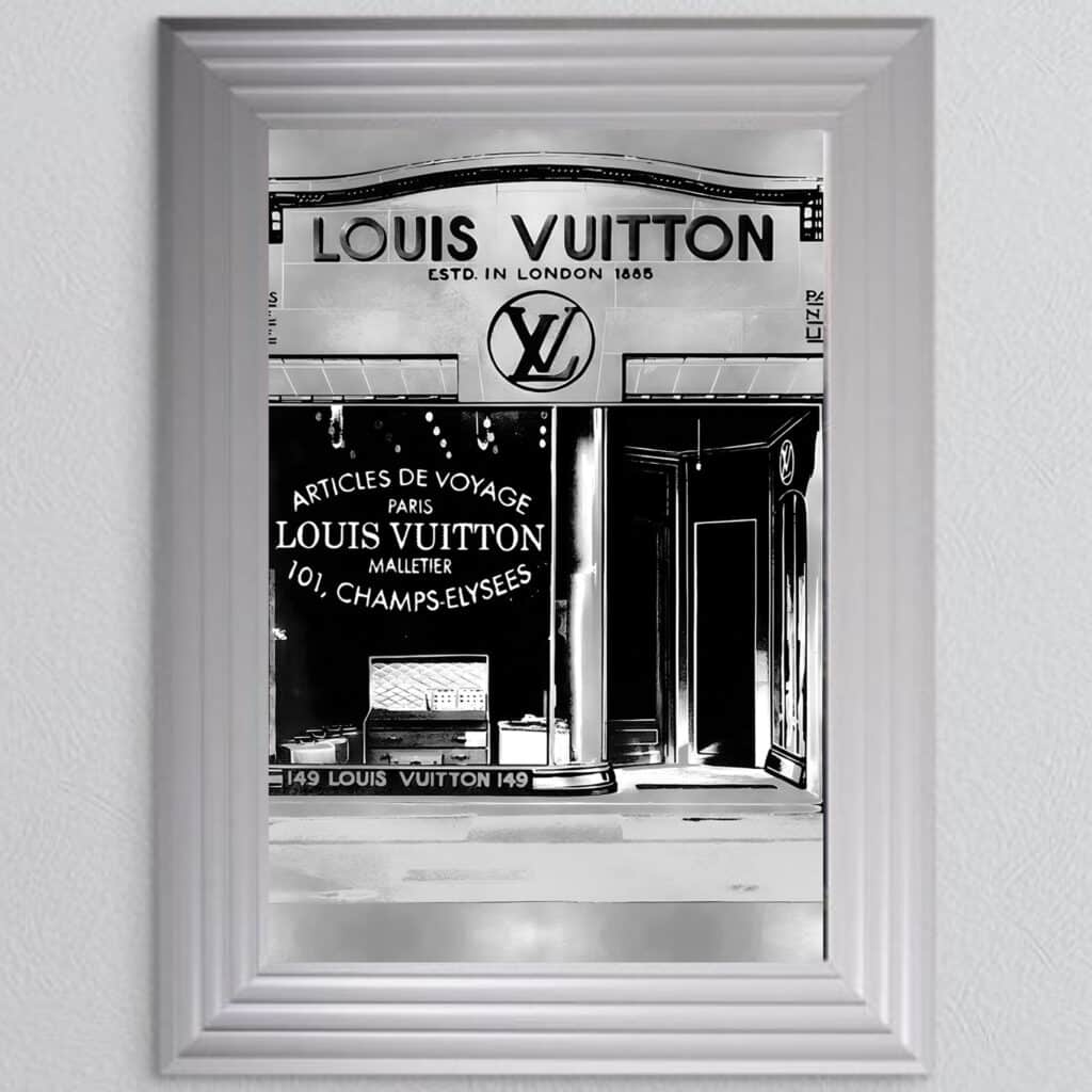 Louis Vuitton shop Front with Silver Background - Wall Art