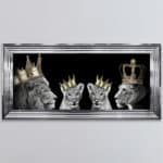 Lion Family with 2 Boy Cubs - Framed Wall Art