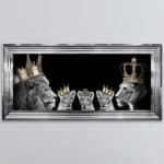 Lion Family with 2 Boy and a Girl Cub - Framed Wall Art