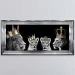 Lion Family with Boy and Girl Cub - Framed Wall Art