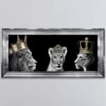 Lion Family with Girl Cub - Framed Wall Art