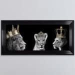 Lion Family with Girl Cub - Framed Wall Art