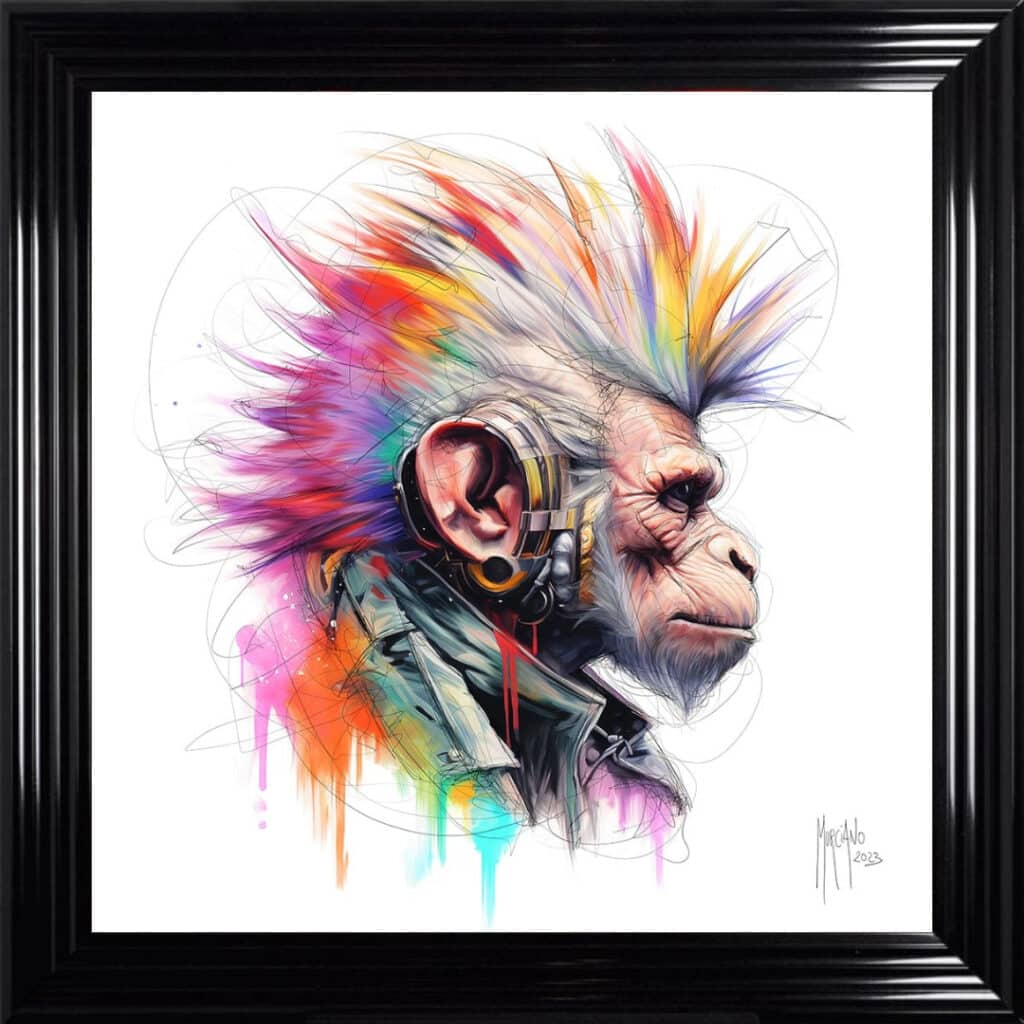 Punky Monkey - Framed Wall Art by Patrice Murciano