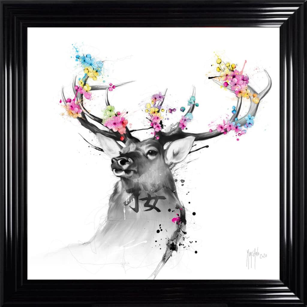 Hanami Stag - Framed Wall Art by Patrice Murciano