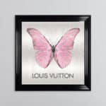 Louis Vuitton Pink Butterfly - Framed Wall Art
