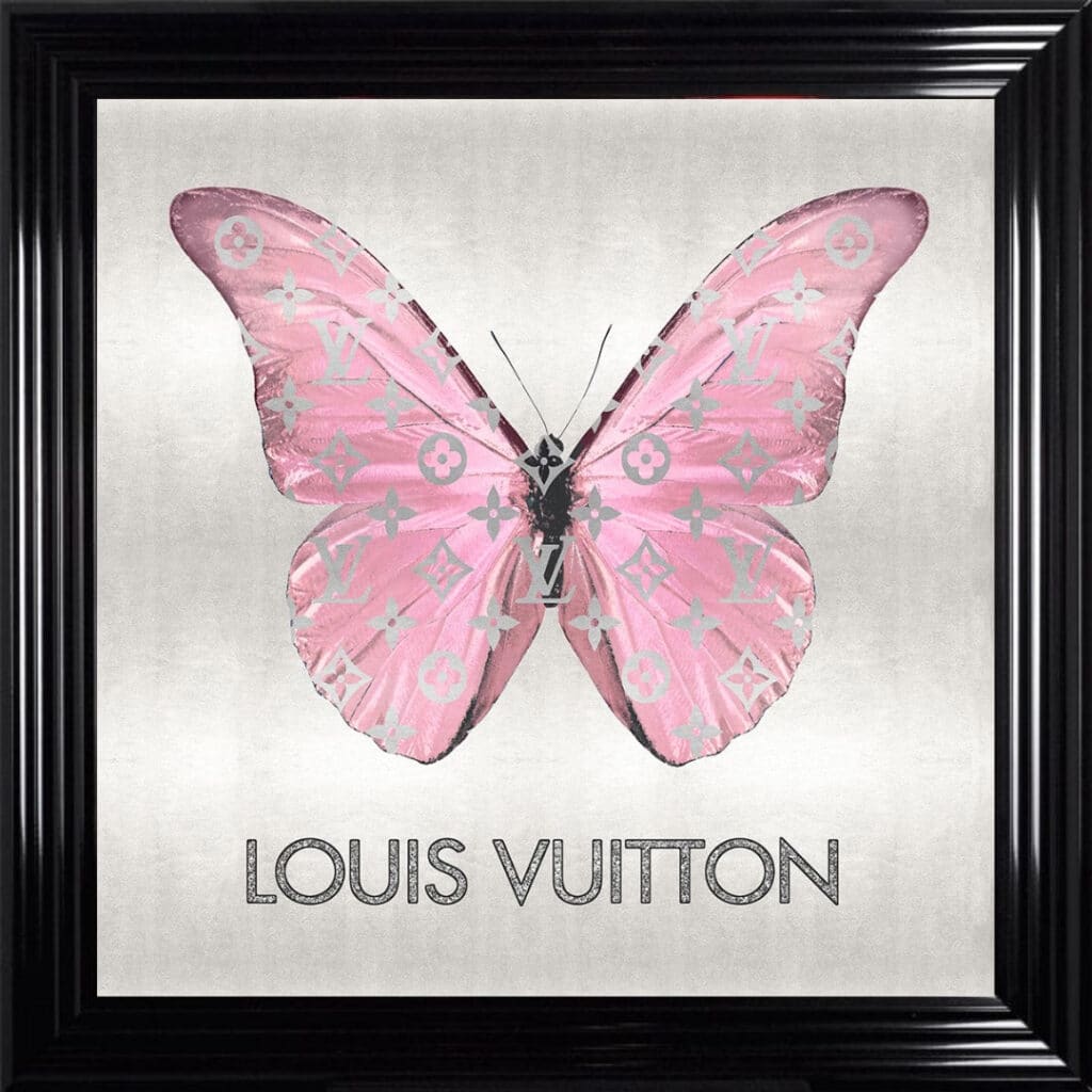 Louis Vuitton Pink Butterfly - Framed Wall Art