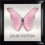 Louis Vuitton Pink Butterfly - Framed Wall Art