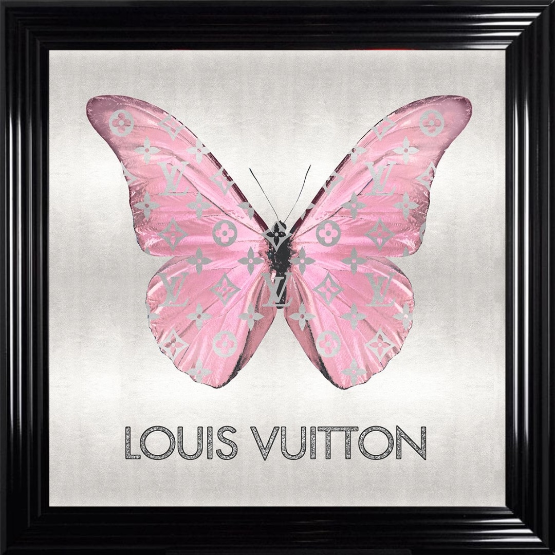 Untitled - 2023-10-15T094704.835 Louis Vuitton Pink Butterfly - Framed Wall Art