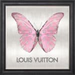 Louis Vuitton Pink Butterfly - Framed Wall Art