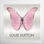 Louis Vuitton Pink Butterfly - Framed Wall Art