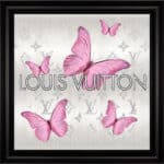 Louis Vuitton Pink Butterflies - Framed Wall Art