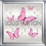 Louis Vuitton Pink Butterflies - Framed Wall Art