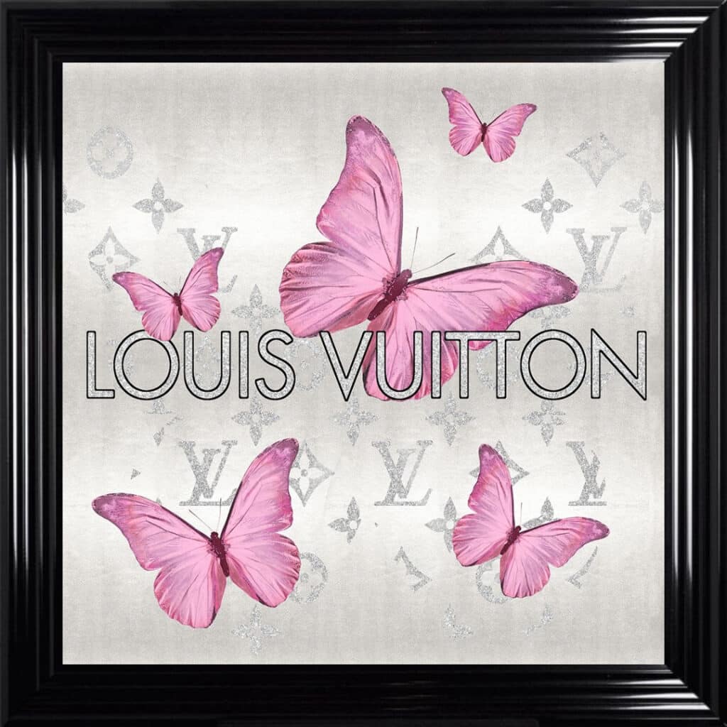 Louis Vuitton Pink Butterflies - Framed Wall Art