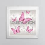 Louis Vuitton Pink Butterflies - Framed Wall Art