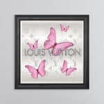 Louis Vuitton Pink Butterflies - Framed Wall Art