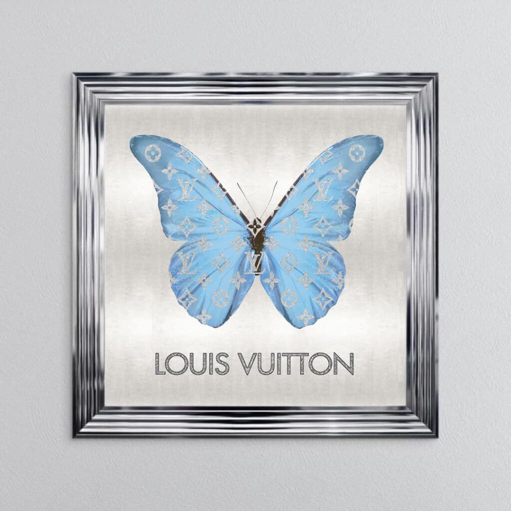 Louis Vuitton Tiffany Blue Butterfly - Framed Wall Art