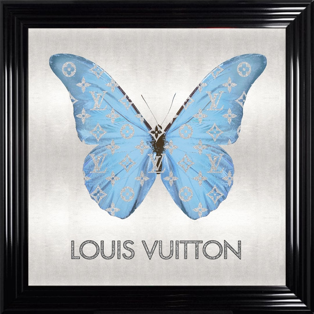 Untitled - 2023-10-15T095232.305 Louis Vuitton Tiffany Blue Butterfly - Framed Wall Art