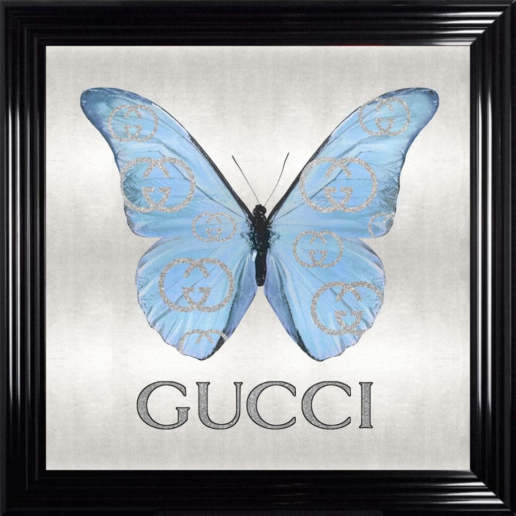 Gucci Tiffany Blue Butterfly - Framed Wall Art