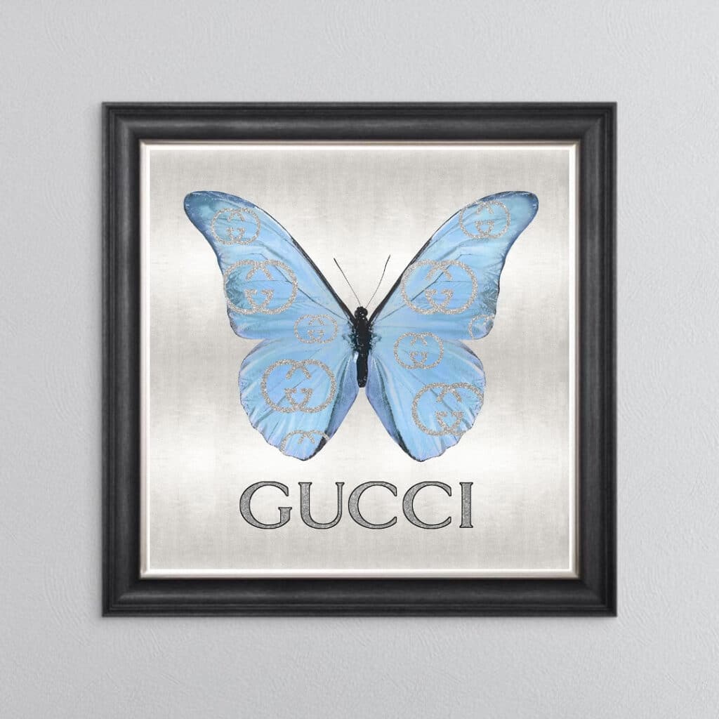 Gucci Tiffany Blue Butterfly - Framed Wall Art