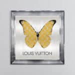 Louis Vuitton Gold Butterfly - Framed Wall Art