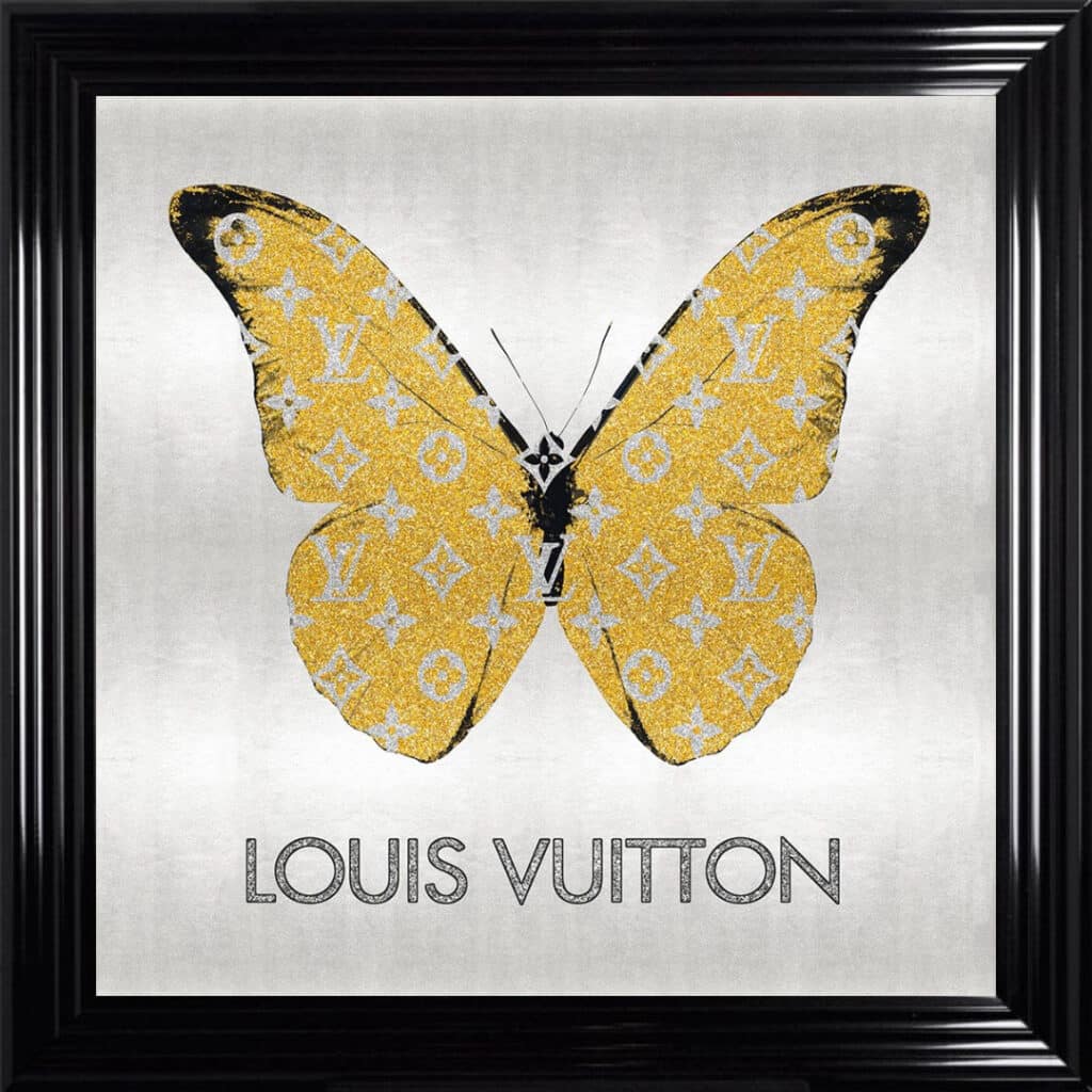 Louis Vuitton Gold Butterfly - Framed Wall Art