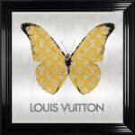Louis Vuitton Gold Butterfly - Framed Wall Art