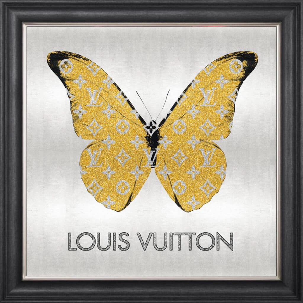 Louis Vuitton Gold Butterfly - Framed Wall Art