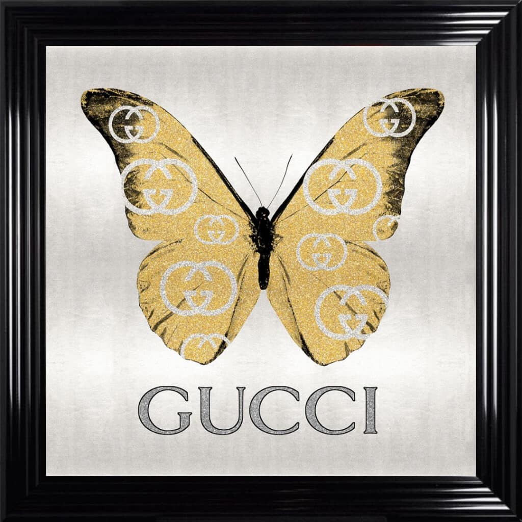 Gucci Gold Butterfly - Framed Wall Art