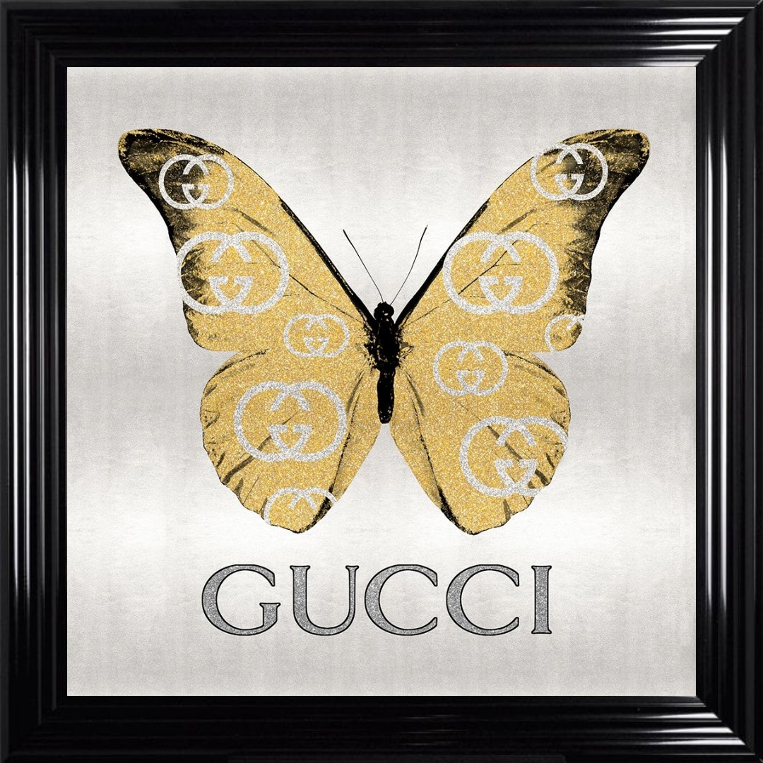 Untitled - 2023-10-15T100003.268 Gucci Gold Butterfly - Framed Wall Art