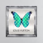 Louis Vuitton Emerald Green Butterfly - Framed Wall Art