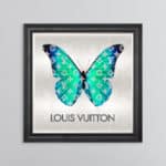 Louis Vuitton Emerald Green Butterfly - Framed Wall Art