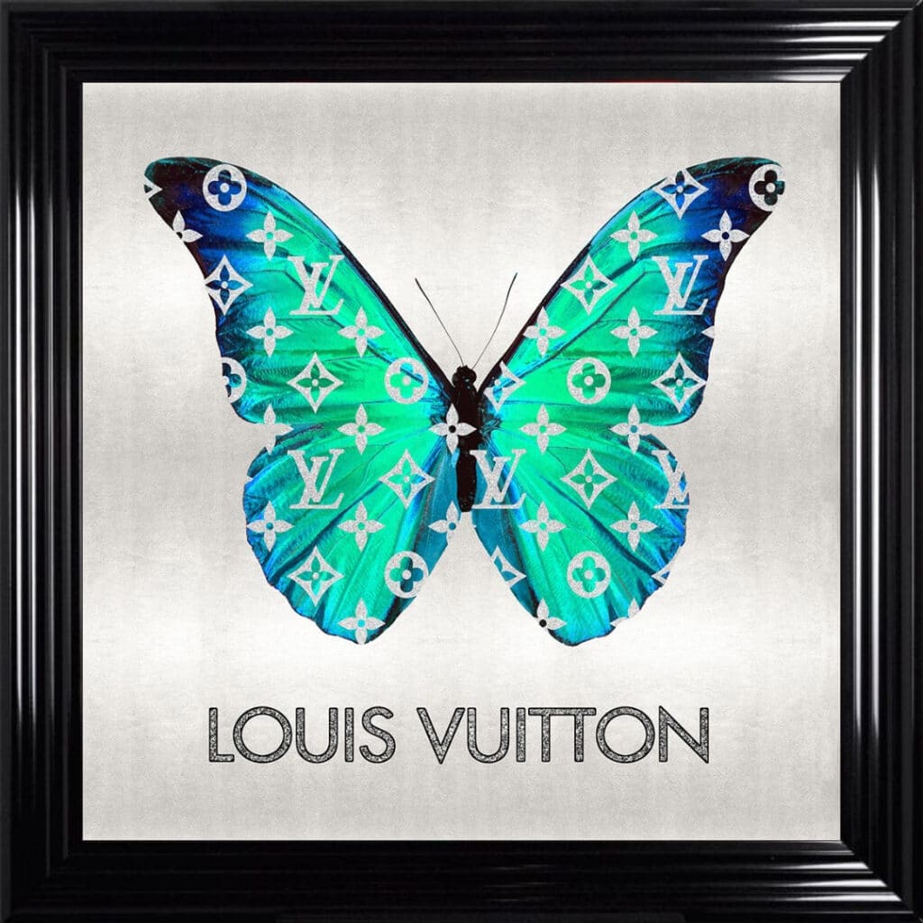 Louis Vuitton Emerald Green Butterfly - Framed Wall Art