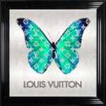 Louis Vuitton Emerald Green Butterfly - Framed Wall Art