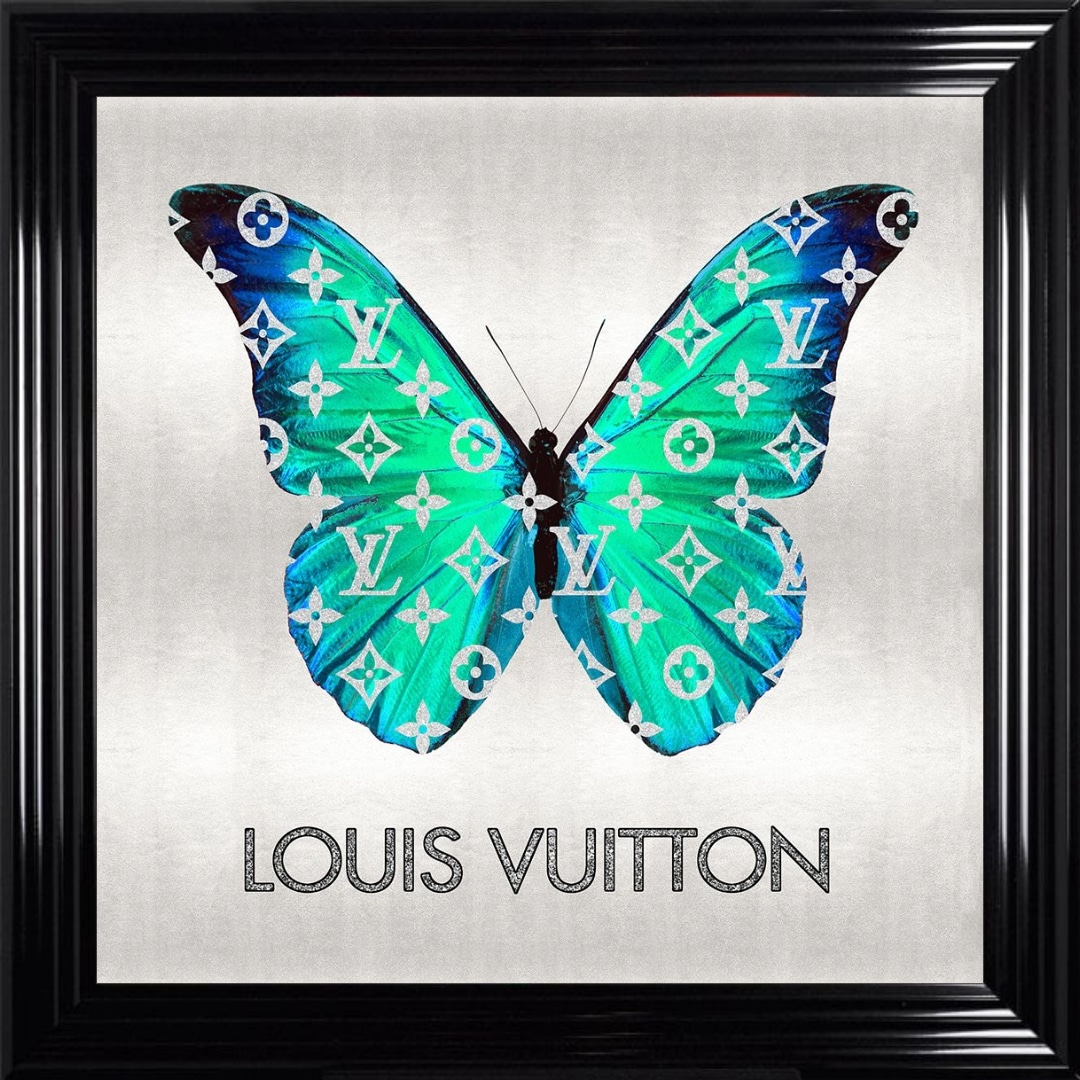 Untitled - 2023-10-15T100253.461 Louis Vuitton Emerald Green Butterfly - Framed Wall Art