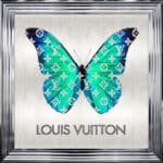 Louis Vuitton Emerald Green Butterfly - Framed Wall Art
