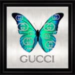 Gucci Emerald Green Butterfly - Framed Wall Art