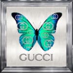 Gucci Emerald Green Butterfly - Framed Wall Art
