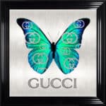 Gucci Emerald Green Butterfly - Framed Wall Art